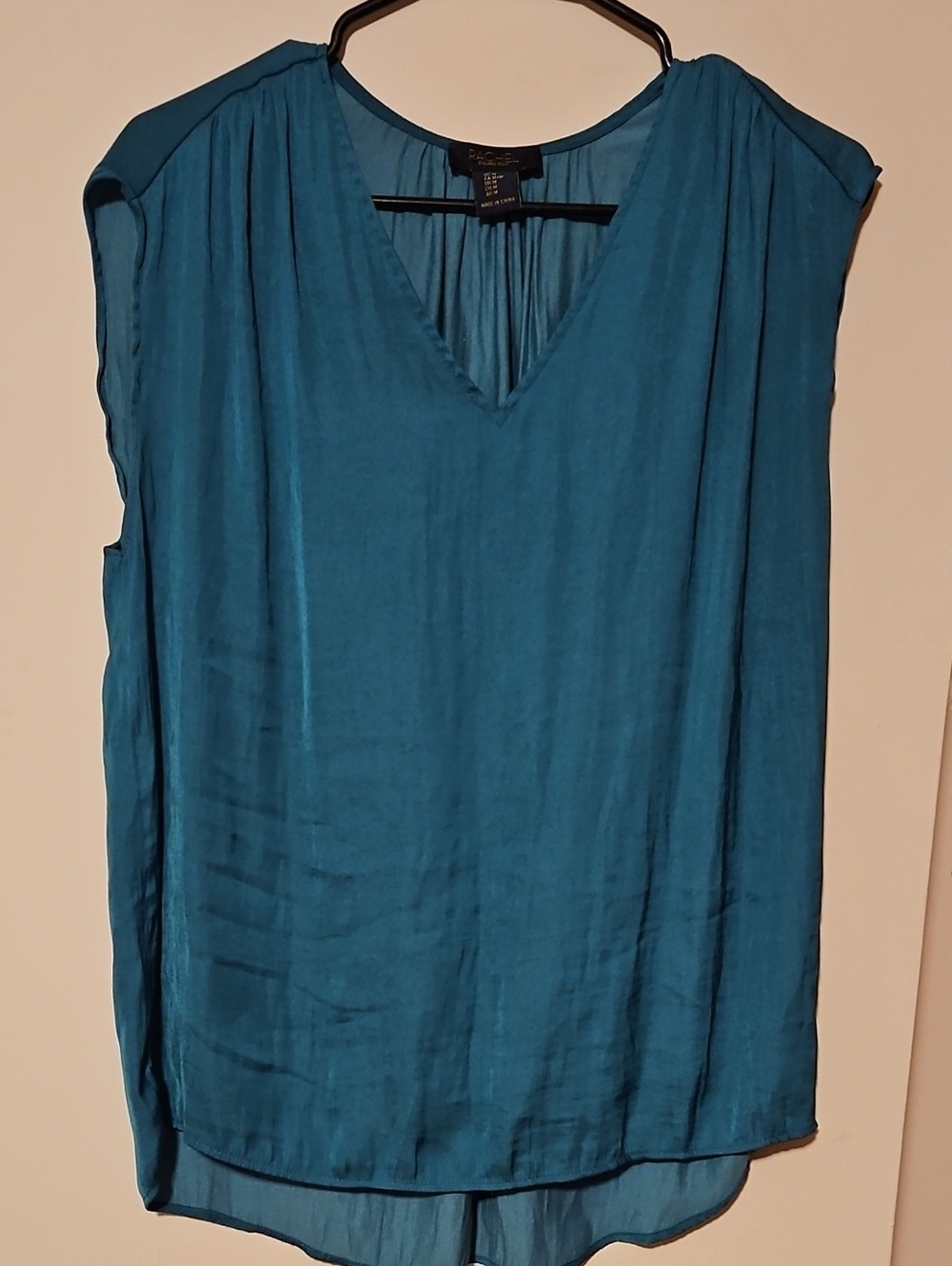 RACHEL Rachel Roy Teal V-Neck Sleeveless Blouse